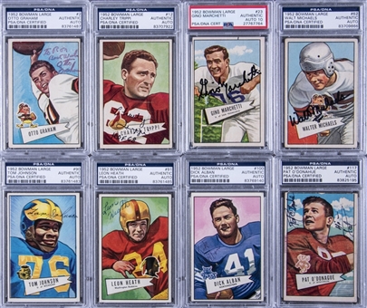 1952 Bowman Large Football Signed Cards Graded Collection (42 Different) Including Hall of Famers and Short Prints